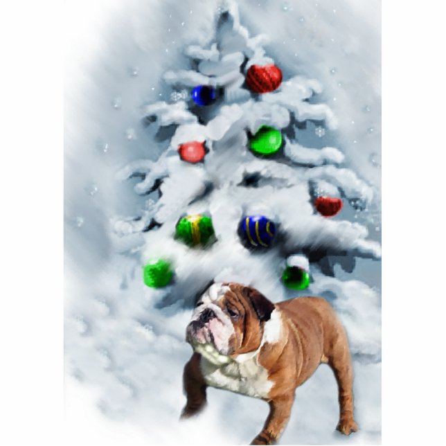 English Bulldog Christmas Ornament Fotoskulptur Ornament (Vorne)