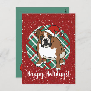 English Bulldog Christmas Postkarte