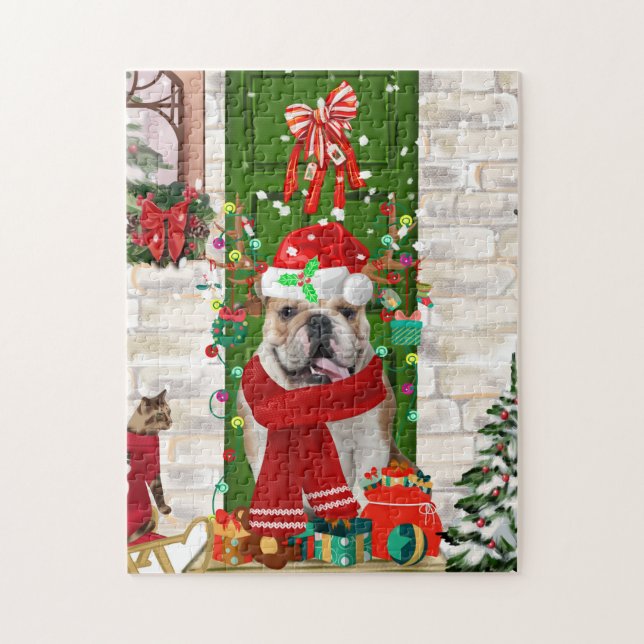 English Bulldog Christmas Puzzle (Vertikal)