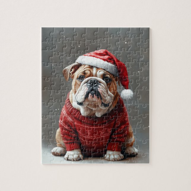 English Bulldog Christmas Puzzle (Vertikal)