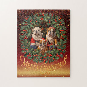 English Bulldog Christmas Puzzle