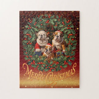English Bulldog Christmas Puzzle
