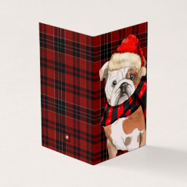 English Bulldog Christmas Red Holiday Kariert