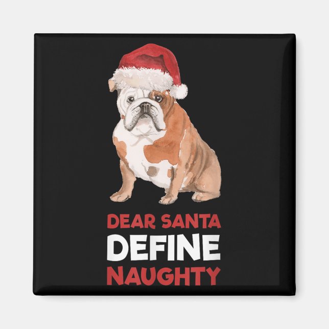 English Bulldog Christmas Shirt Sehr geehrter Herr Magnet (Vorne)