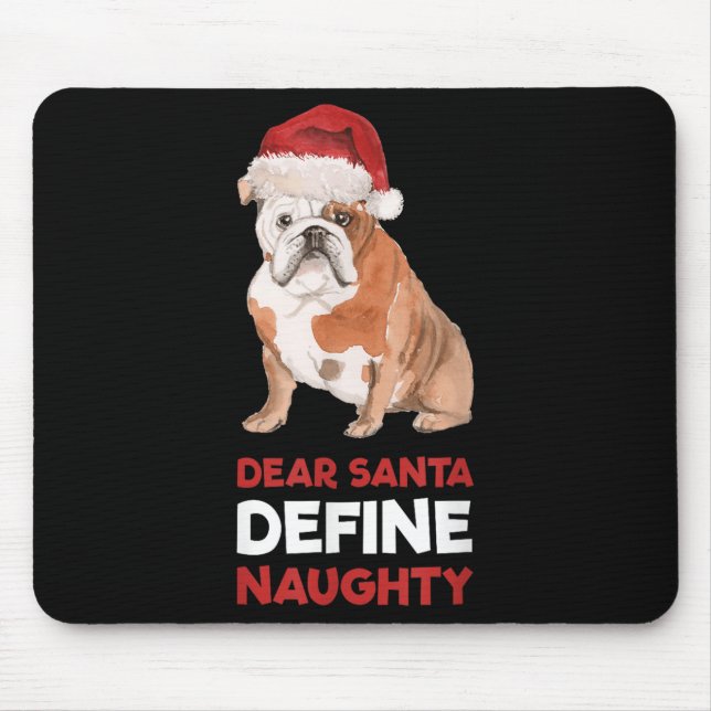 English Bulldog Christmas Shirt Sehr geehrter Herr Mousepad (Vorne)