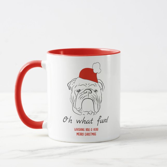 English Bulldog Christmas Tasse (Links)