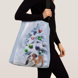 English Bulldog Christmas Tragetaschen Mit Langen Trägern