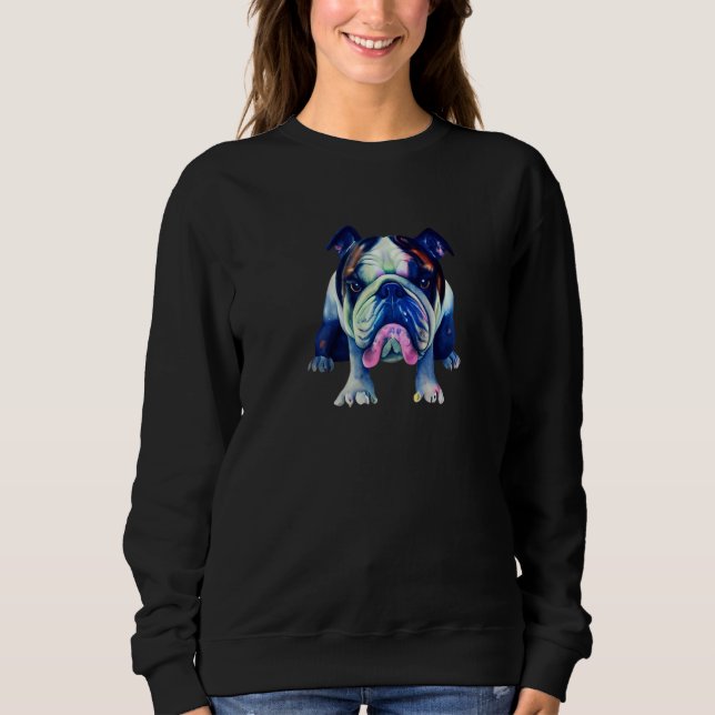 English Bulldog Colorful Dog  Cute Pet Sweatshirt (Vorderseite)