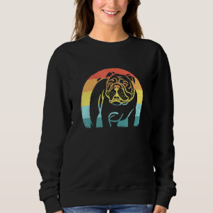 English Bulldog Cool Retro Vintag Sunset Bulldog Sweatshirt