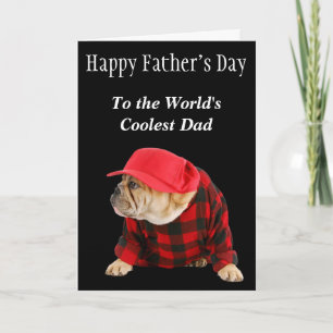 English Bulldog Coolster Papa Vatertag Karte
