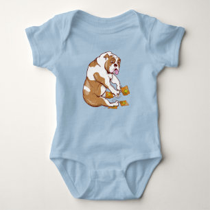English Bulldog Crochet Baby Strampler