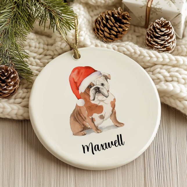 English Bulldog Dog Christmas Keramik Ornament (Von Creator hochgeladen)