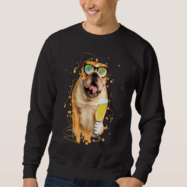 English Bulldog  Dog Illustration Owner Sweatshirt (Vorderseite)