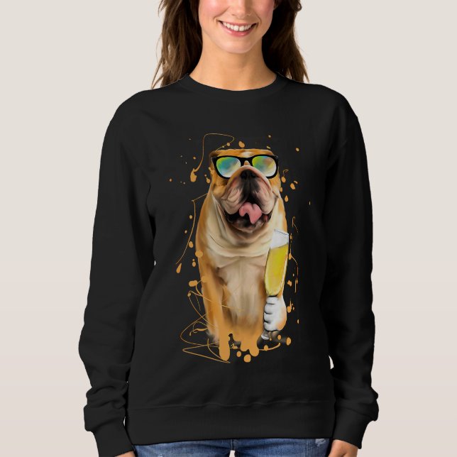 English Bulldog  Dog Illustration Owner Sweatshirt (Vorderseite)