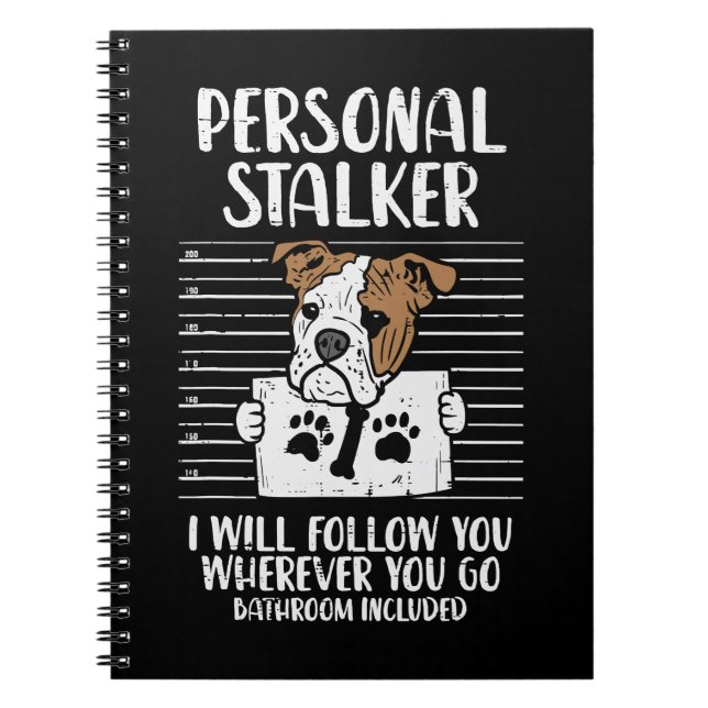 English Bulldog Dog Lover Personal Stalker Englisc Notizblock (Vorderseite)