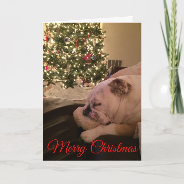 English Bulldog Dream Christmas Card Feiertagskarte (Vorderseite)