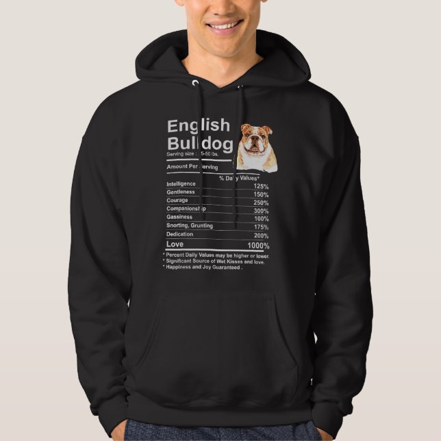 English Bulldog Facts Gift Funny English Bulldog m Hoodie (Vorderseite)