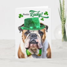 English Bulldog Feelin' Lucky St Patrick's Day