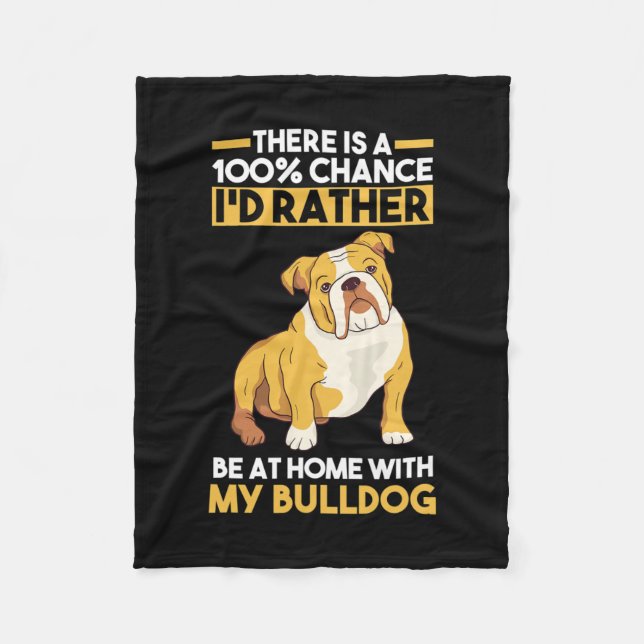 English Bulldog Fleecedecke (Vorderseite)