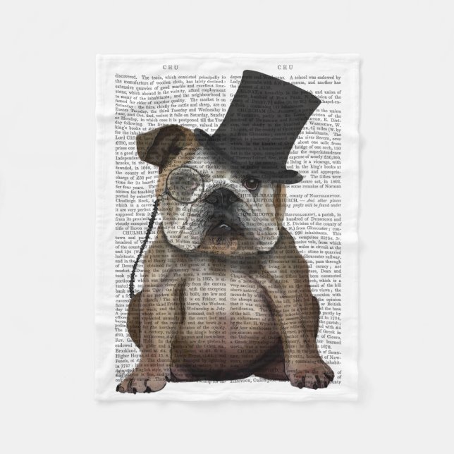 English Bulldog, Formal Hound und Hat Fleecedecke (Vorderseite)