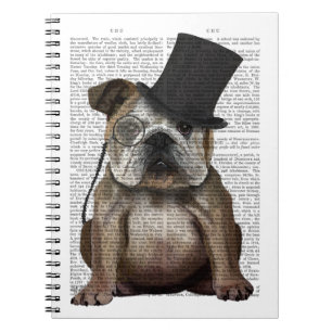 English Bulldog, Formal Hound und Hat Notizblock