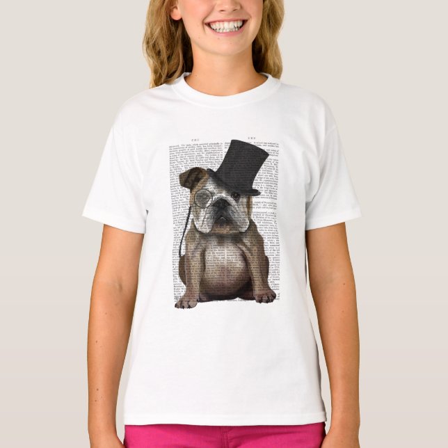English Bulldog, Formal Hound und Hat T-Shirt (Vorderseite)
