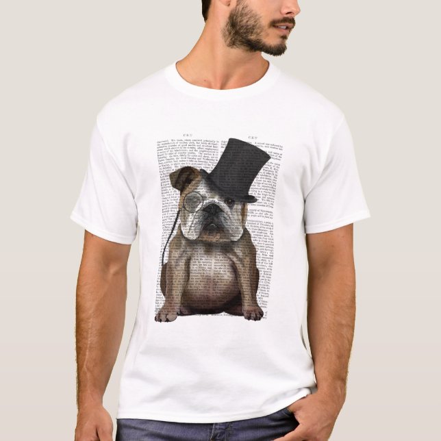 English Bulldog, Formal Hound und Hat T-Shirt (Vorderseite)