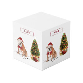 English Bulldog Funny Christmas Dog mit Baum Würfel