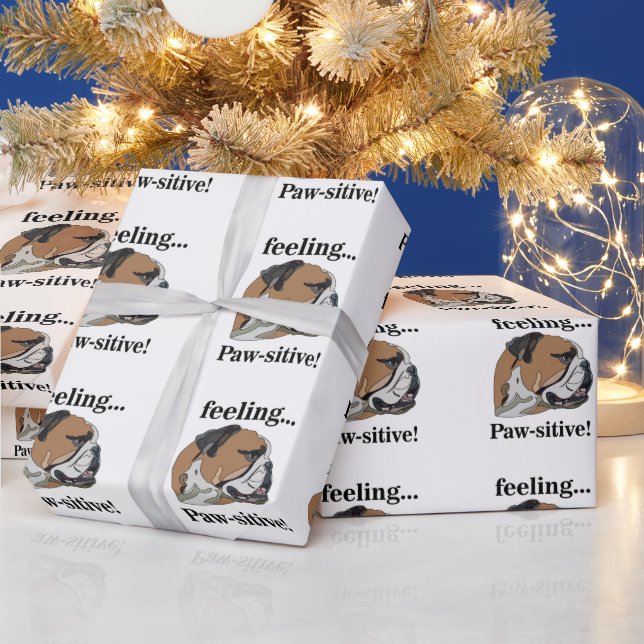English Bulldog Gefühl Pawsitive Begleiter Geburts Geschenkpapier (Feiertage)
