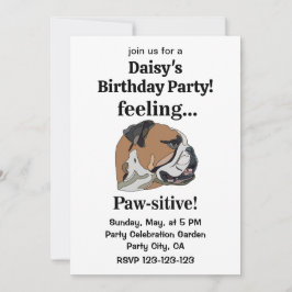 English Bulldog Gefühl Pawsitive Birthday Party Einladung