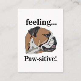 English Bulldog Gefühl Pawsitive Dog Groomer Visitenkarte