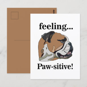 English Bulldog Gefühl Pawsitive Pet Face Postkarte