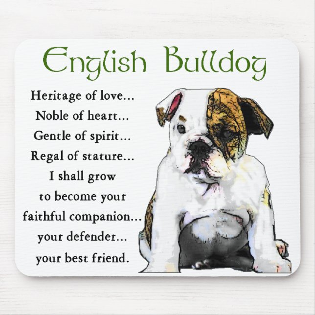 English Bulldog Geschenke Mousepad (Vorne)