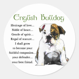 English Bulldog Geschenke Runder Aufkleber