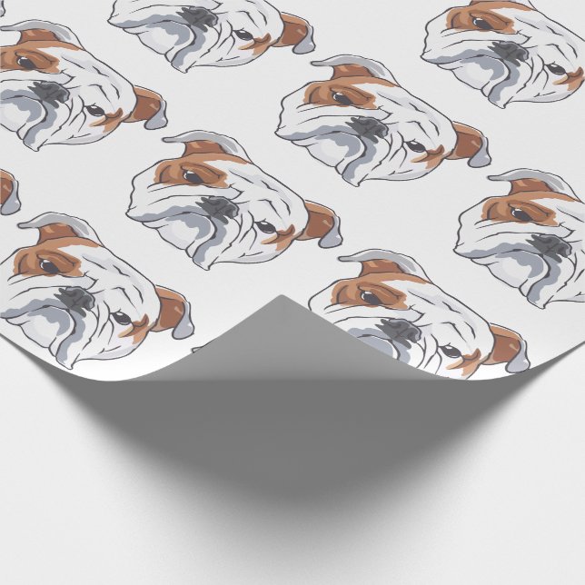 English Bulldog Geschenkpapier (Ecke)