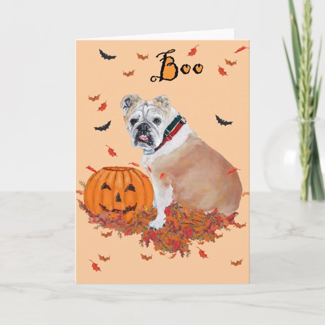 English Bulldog Halloween Karte (Vorderseite)