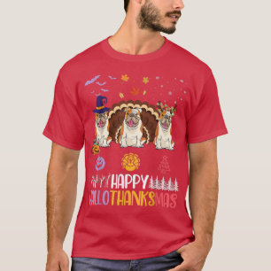 English Bulldog Happy Halloween Erntedank Merry T-Shirt