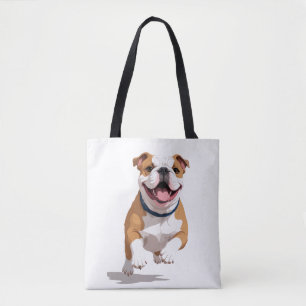 English Bulldog Happy Playful Fun Jumping Joyful