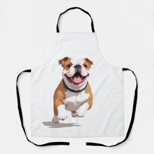 English Bulldog Happy Playful Fun Jumping Joyful Schürze