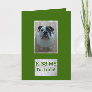 English Bulldog Happy St. Patrick's Day Card! Karte
