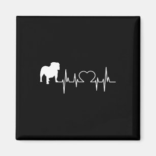 English Bulldog Heartbeat Magnet