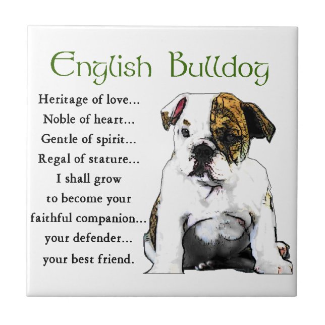 English Bulldog Heritage of Liebe Fliese (Vorderseite)