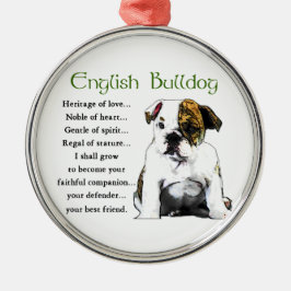 English Bulldog Heritage of Liebe Silbernes Ornament