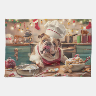 English Bulldog Holiday Baking: Festliche Weihnach Geschirrtuch