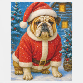 English Bulldog Holiday  Fleecedecke