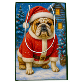 English Bulldog Holiday Mittlere Geschenktüte