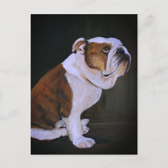 English Bulldog Hund Art Postkarte (Vorderseite)