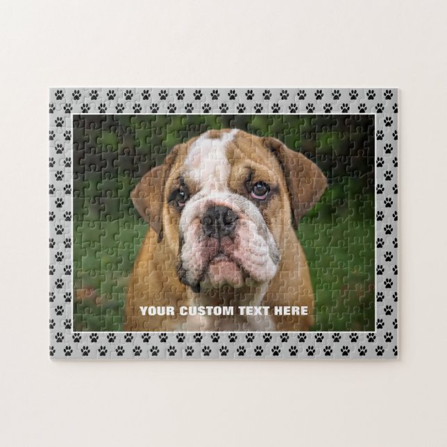 English Bulldog Hund Custom Jigsaw Puzzle (Horizontal)