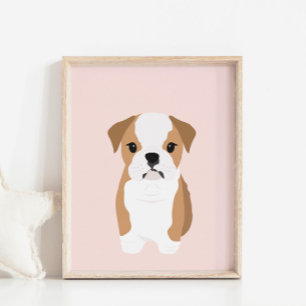 English Bulldog Hund Kinderzimmer & Kids Room Post Poster