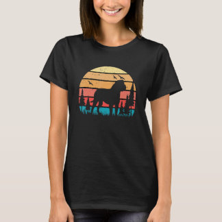 English Bulldog Hund Niedlich Puppy Retro Sunset T-Shirt